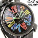 ガガミラノ GaGa MILANO MANUALE SLIM マルチカラー×ブラック ステンレスベルト 5082.1ガガミラノ GaGa MILANO 46mm クオーツ 5082.1