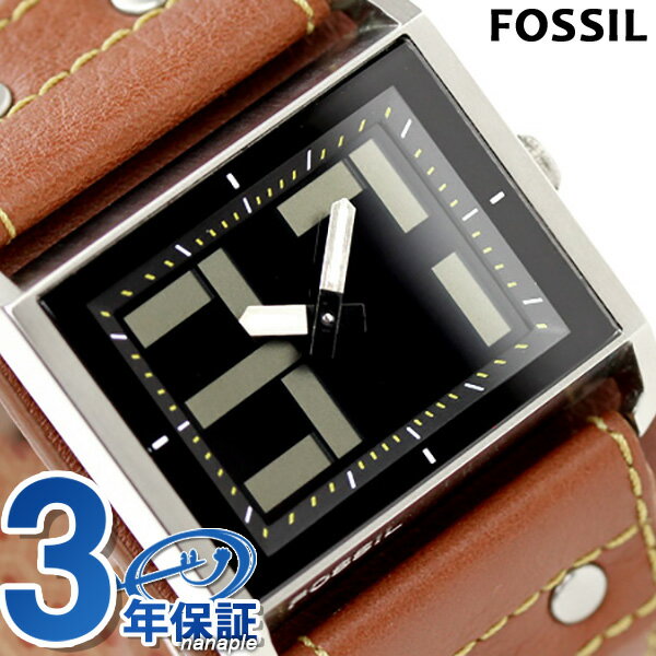 フォッシル FOSSIL メンズ ビッグチック アナデジ レザーベルト 腕時計 ブラック BG2174