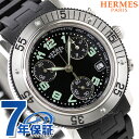 エルメス HERMES 腕時計 クリッパー ダイバー クロノグラフ レディース ラバーバンド ブラック CL2.315.331/3775エルメス HERMES Clipper CL2.315.331/3775