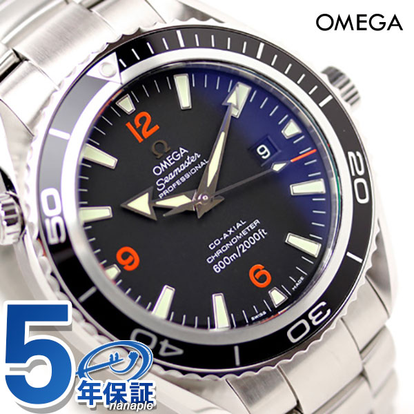 オメガ OMEGA シーマスター プラネットオーシャン メンズ 腕時計 デイト 自動巻き ブラック×レッド 2200.51 新品