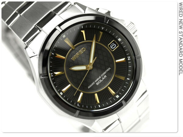 セイコー SEIKO ワイアード WIRED ソーラー電波 メンズ 腕時計 AGAY007 ブラック 