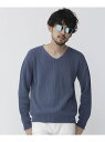 【SALE/60%OFF】nano・universe ヴィンテージワッフルVネックニット ナノユニバース ニット【RBA_S】【RBA_E】