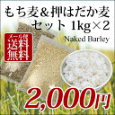 1kg×2個　国産 もち麦＆押はだか麦 食べ比べセット 100% 愛媛県産【メール便送料無料】