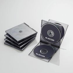 エレコム CD/DVDプラケース/4枚収納/5パック/クリアブラック CCD-JSCNQ5…...:nanos-sr:10494334