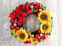 クリスマスリース X'MASリース ポインセチア おしゃれ 玄関 造花