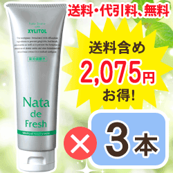 【薬用】ナタデフレッシュ3本＋KENT歯ブラシ1本 【10P01Oct16】...:nat-gar:10006105