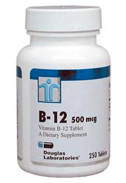 【日本ダグラスラボラトリーズ】B-12　500mcg(ビタミンB12)医師がNO1に指示するサプリメントブランド鉄分配合！ビタミンB12