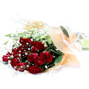赤バラとデンファレの花束◎【メッセージカード無料】【鮮度保持剤】