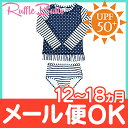 【ポイントもれなく18倍】Ruffle Butts ラッフルバッツ ロングラッシュガード Navy Striped Polka Long Sleeve 12ヶ月~18ヶ月 女の子用 UPF50+/水着/ロングスリーブ/ベビー水着/キッズ水着【あす楽対応】【ナチュラルリビング】