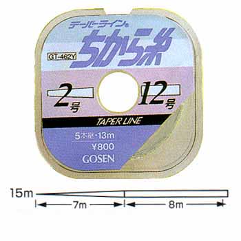 ゴーセン(GOSEN) テーパーライン　ちから糸　5本継 3号−12号 クリアー