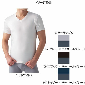 ミズノ(MIZUNO) ライトウエイトVネック半袖シャツ L 09（ブラック×チャコールグレー）