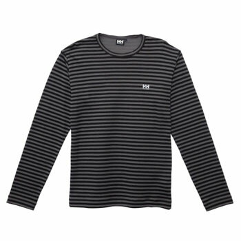 ヘリーハンセン HO31634　HHウォームロングスリーブボーダークルー　Men’s M K（ブラック）