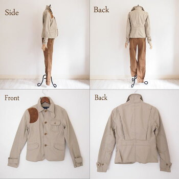 【RalphLaurenSPORTS】ラルフローレンレザーパッチハンティングジャケット/BEIGE