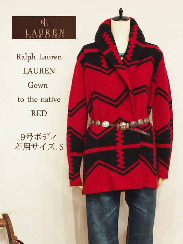 【POLO by Ralph Lauren】ラルフローレン ネイティブ柄ニットガウン/RED・BLACK【あす楽対応】　