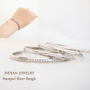 インディアン ジュエリー ナバホ スタンプワーク シルバーバングルINDIAN JEWELRY NAVAJO Silver Bangleメール便可