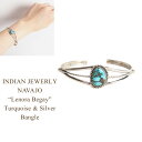 インディアンジュエリー ナバホ "Lenora Begay" ターコイズ シルバー バングルINDIAN JEWELRY NAVAJO Silver Bangle