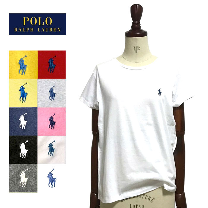 【メール便送料無料】 ポロ <strong>ラルフローレン</strong> <strong>レディース</strong> コットン クルーネック Tシャツ ワンポイント 半袖 女性 POLO Ralph Lauren T-Shirt