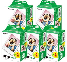 富士フィルム チェキフイルム <strong>instax</strong> <strong>mini</strong> カラー <strong>2パック</strong>品 JP2(20枚入り)×5個セット [100枚入]