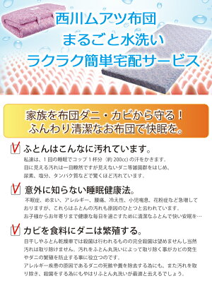 【西川ムアツ布団(シングルサイズ)】【整圧敷布団、快圧敷布団も可能】水洗い1枚コース【送料無料】