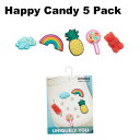ショッピングジビッツ クロックス(CROCS)ジビッツ(jibbitz) ハッピー キャンディー 5個パック(Happy Candy 5 Pack) /クロックス/シューズアクセサリー/キャンディ/ベア/レインボー/雲/パイナップル ゆうパケット可 [小物] [AA-2]
