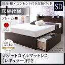 国産 棚・コンセント付き収納ベッド Fleder フレーダー...
