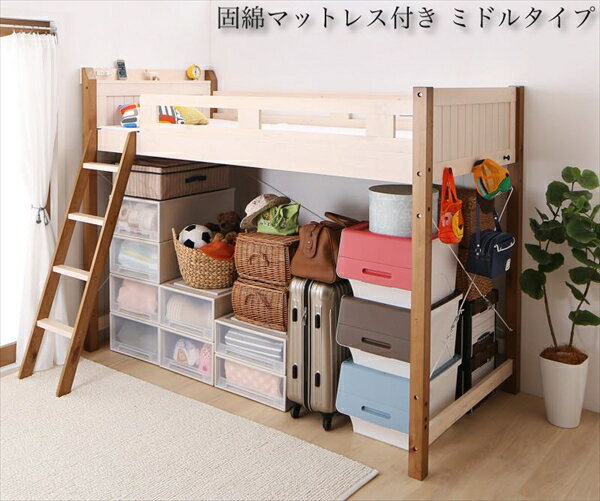 ロフトベッド システムベッド ベッド すのこベッド すのこ ハイタイプ はしご 子供 キッズ 子供部屋 デスク付き 机付き 収納ラック付き 勉強机 木製 木製ベット 寮 ゲストハウス 民泊 シェアハウス 社宅