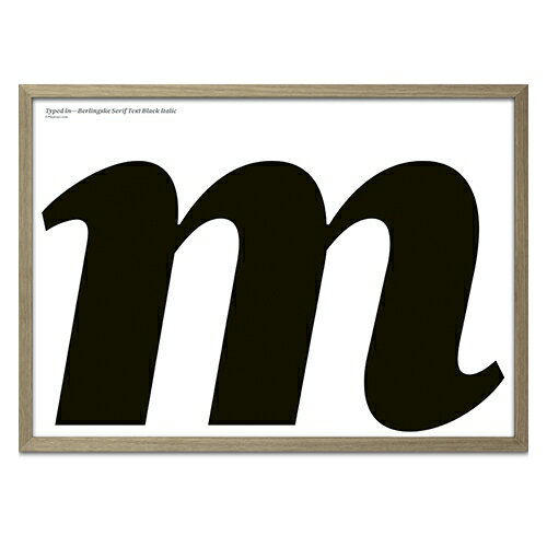 【生産終了・在庫限り】m アルファベットポスター A3 モノクロ　Playtype プレイタイプ　北欧 デンマーク