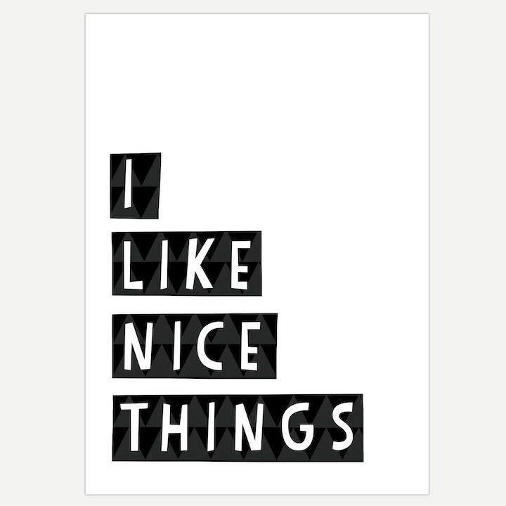 【50%OFFセール！】【生産終了・在庫限り】SEVENTY TREE　NICE THINGS アートポスター 30x40cm モノクロ セブンティ トゥリー　イギリス