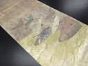 本金箔螺鈿群鶴模様袋帯【リサイクル】【中古】