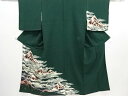 遠山に霞模様着物【大正ロマン】【中古】
