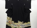 作家物 金彩花鳥模様留袖(比翼付き)【リサイクル】【中古】