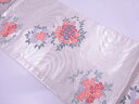 未使用品 流水に草花模様織出し名古屋帯【リサイクル】【中古】