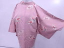 羽織 縮緬 扇に草花と鶴文様【リサイクル】【中古】