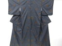 菱模様織り出し本場泥大島紬着物(5マルキ)【リサイクル】【中古】