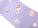鈴に花模様織出し名古屋帯【リサイクル】【中古】