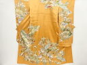 金彩鴛鴦に花八つ橋模様刺繍振袖・長襦袢・袋帯セット【リサイクル】【中古】
