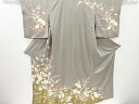 金彩牡丹・菊・梅・枝垂れ桜模様刺繍訪問着【リサイクル】【中古】
