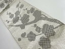 枝梅模様織出し袋帯(材料)【アンティーク】【中古】
