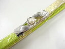 正絹 パール帯留め(未使用品佐賀錦帯締め付き)【アンティーク】【中古】