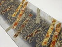 流水に花車・古典柄模様織出し袋帯【リサイクル】【中古】【着】