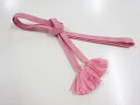 正絹 手組帯締め(桃)【リサイクル】【中古】【着】