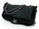 ♪♪送料無料★代引き手数料無料♪♪○【中古】美品【CHANEL シャネル】 ムートン Wチェーンショルダーバッグ