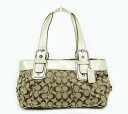◇【中古】 【COACH コーチ】 ソーホー プリーテッド シグネチャー トートバッグ 13742 トートバッグ