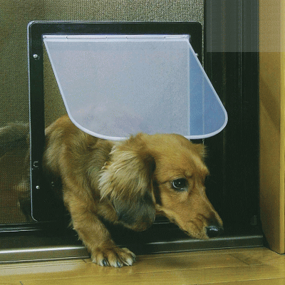 網戸専用 犬猫出入り口 M型 小型犬用 PD-01 （265mm×H295mm） ※替網にはペットディフェンスがおすすめ!!!
