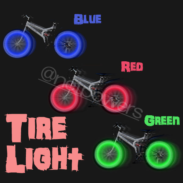 『自転車用LEDタイヤライト(バルブライト）』選べる3色夜道の安全対策にも
