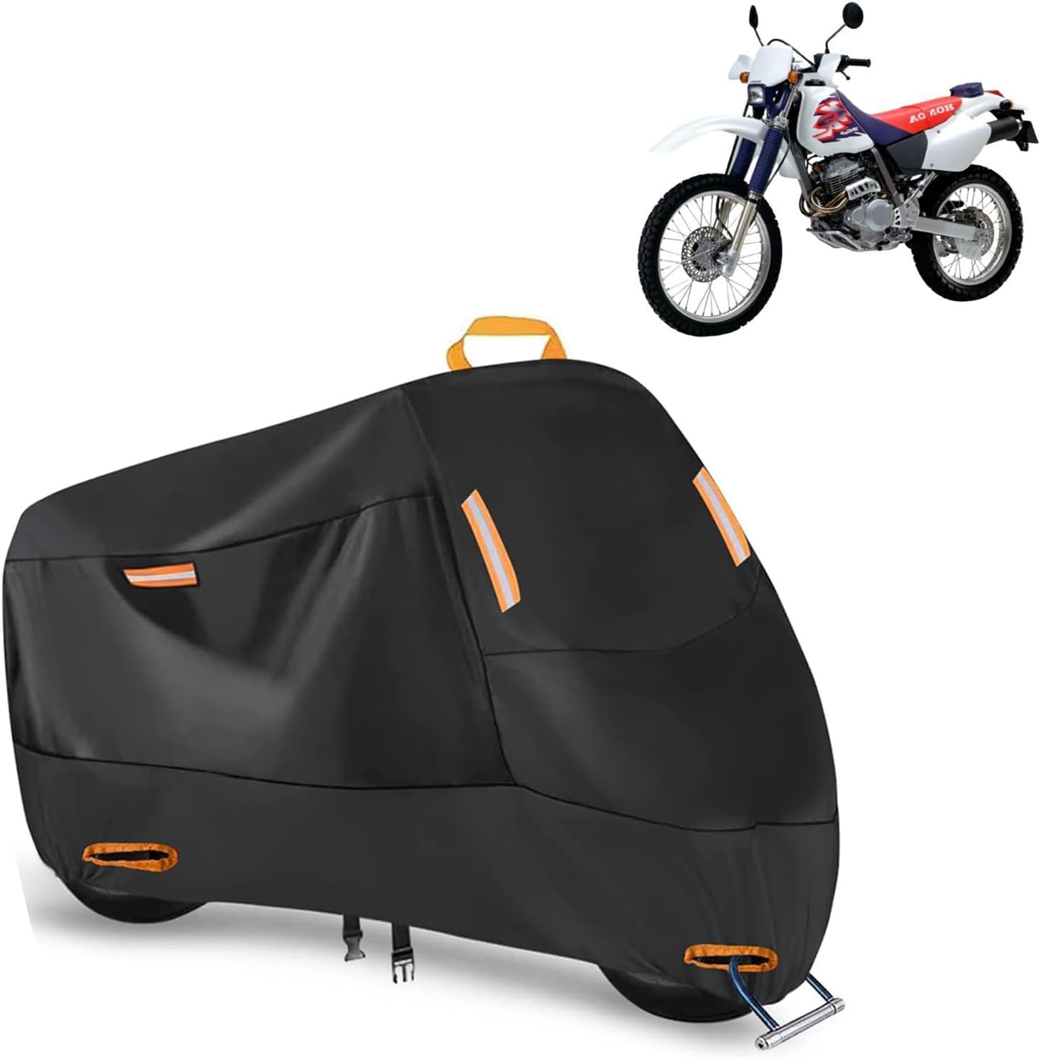 バイクカバー に適用 ホンダ XR250 防水 防塵 UVカット 盗難防止ロック穴付き 大型バイクカバー 耐久性 アウトドア対応 雨風雪保護 厚手 山岳・ロードバイク適応