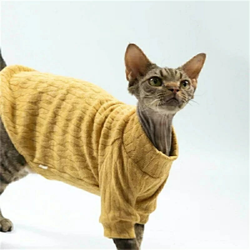 キャットウェア 猫 服 スフィンクス ネコ エレガント ニット 可愛い 秋 冬 寒い対策 ペット 防寒 オシャレ あったか