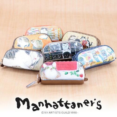 ★毎週抽選★レビューを書いて商品券GET♪マンハッタナーズ manhattaner's！キーケース コインケース 07571 レディース 小銭入れ 猫 ネコ 最大【送料無料】