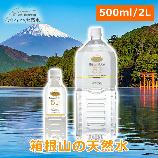 箱根山の天然水51 極上プレミアム天然水 ミネラルウォーター 2L 500ml 飲む温泉水 炭酸水素イオン 防災グッズ 災害対策 地震対策 避難生活 非常用 国内天然水 断水対策 支援物資 備蓄用 日本製 ウイルス対策 ストック