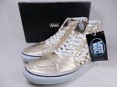 VANS SK8HI WOVEN LEATHER/BORDIFICIO US10.5/28.5cm 金白 チェッカーボード スケートハイ バンズ ウーブン 【新古品・未使用】